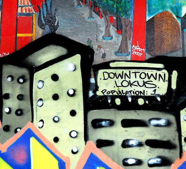 Detail of "Los Angeles: The Living City" - Sandra Drinning, 1990-1991, Western Avenue at First