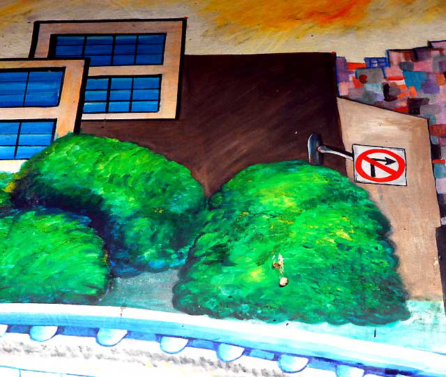Detail of "Los Angeles: The Living City" - Sandra Drinning, 1990-1991, Western Avenue at First