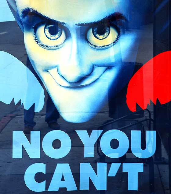 "No You Can't" poster, bus stop at Sunset and Lucille in Silverlake, just east of Hollywood