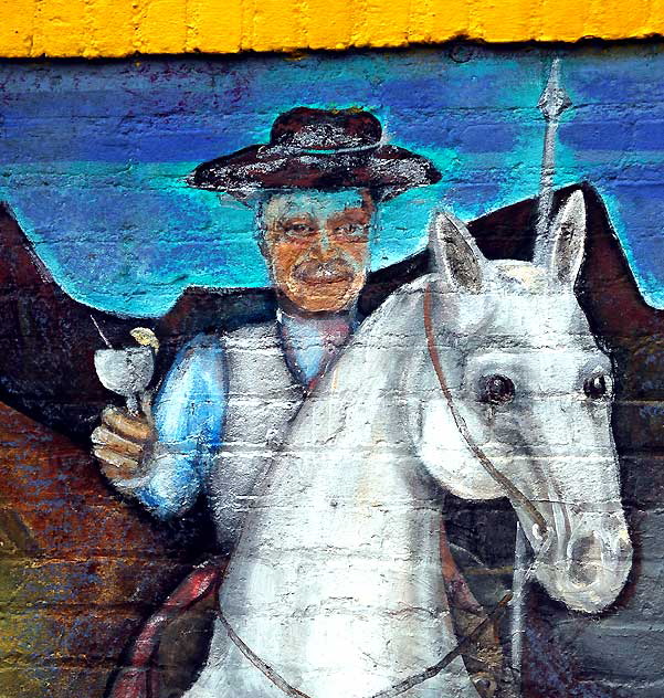 Detail of mural at El Conquistador, 3701 West Sunset Boulevard, in Silverlake, just east of Hollywood