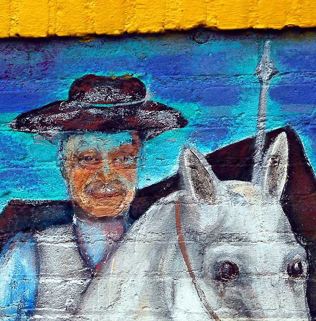 Detail of mural at El Conquistador, 3701 West Sunset Boulevard, in Silverlake, just east of Hollywood