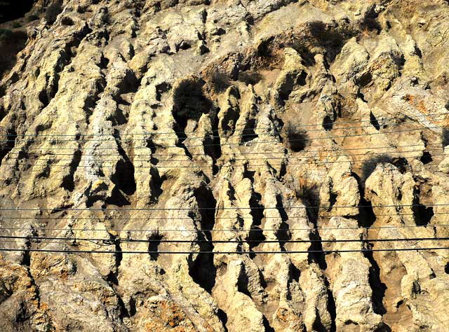 Sandstone cliff, Pacific Coast Highway in Malibu