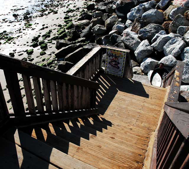 Stairs to the beach, Pacific Coast Highway in Malibu, just south of Topanga Canyon