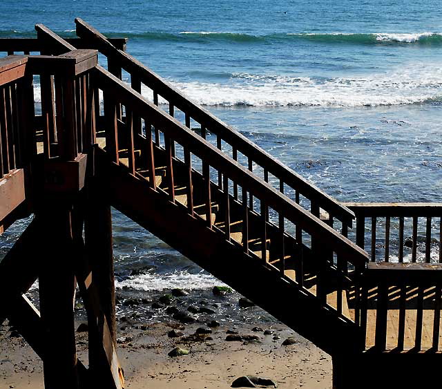 Stairs to the beach, Pacific Coast Highway in Malibu, just south of Topanga Canyon