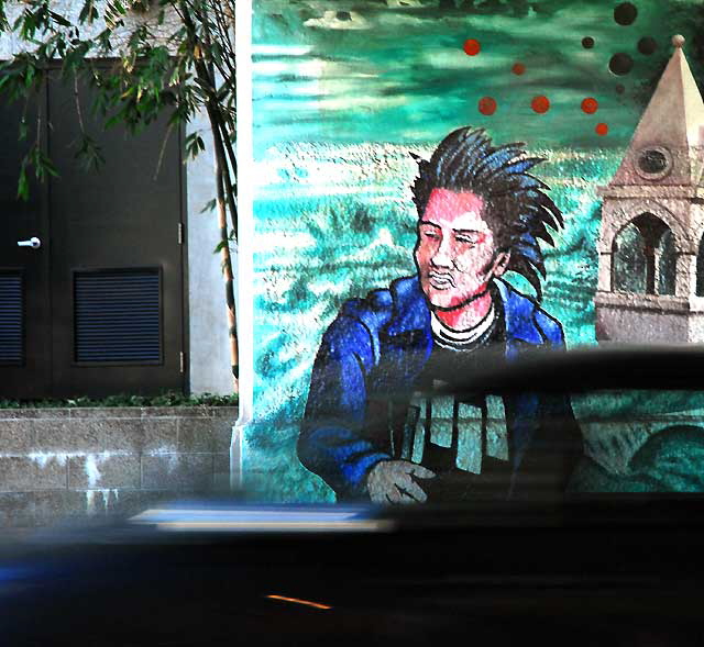 Detail of the "Gateway" mural - 2008, by Louie Metz, Guia Avesani, Rob Malone and Brandt Marshall - Myra Avenue Underpass, under Sunset Boulevard in Silverlake