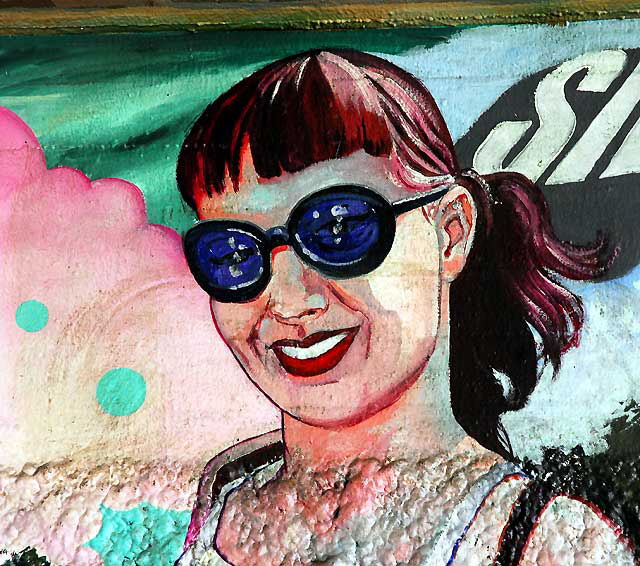 Detail of the "Gateway" mural - 2008, by Louie Metz, Guia Avesani, Rob Malone and Brandt Marshall - Myra Avenue Underpass, under Sunset Boulevard in Silverlake