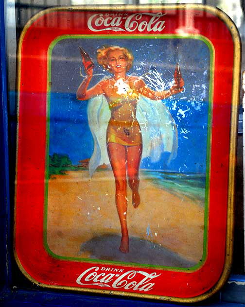 "Drink Coke" tray, window of gift on the Santa Monica Pier