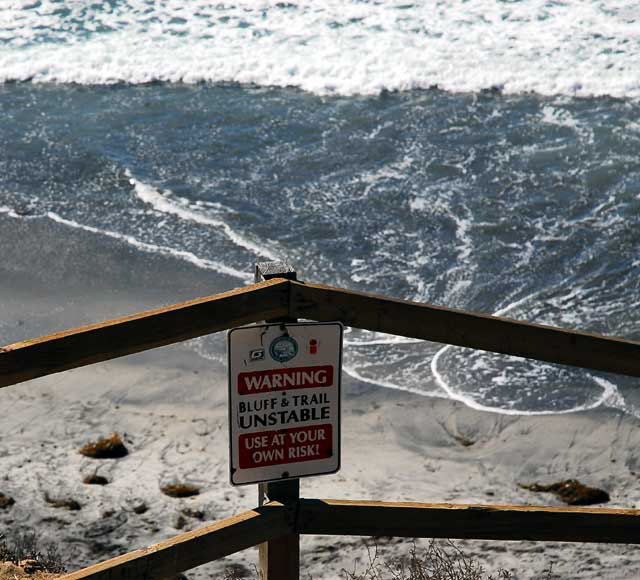 Beach at the bottom of the cliffs, where Leucadia Boulevard ends at Neptune Avenue, Leucadia/Encinitas