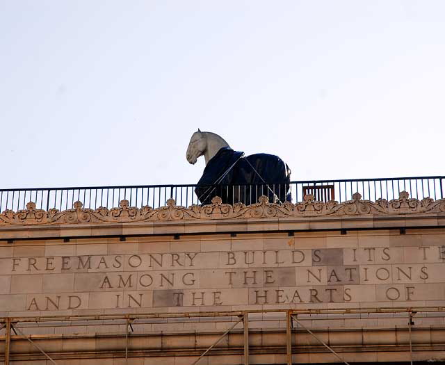 Horse on the roof of the old Masonic Temple on Hollywood Boulevard