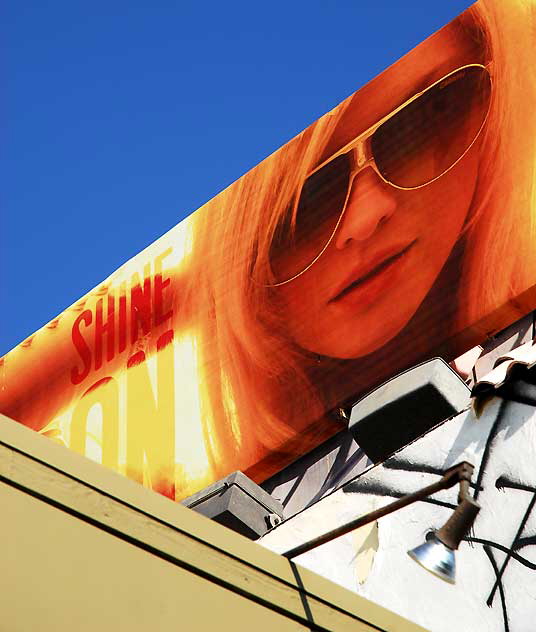 "Shine On" - billboard advertising sunglasses, above 6825 Melrose Avenue