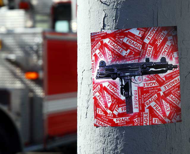 Gun Sticker, Melrose and La Brea