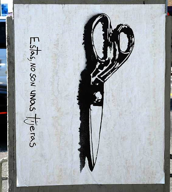"These Are Not Scissors" - utility box on the corner of Melrose and La Brea
