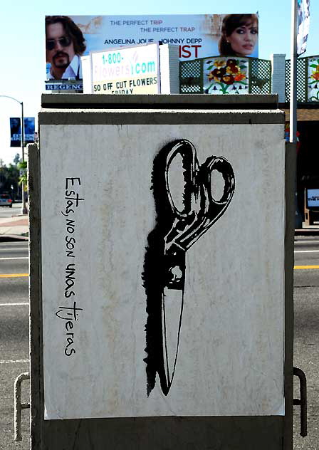 "These Are Not Scissors" - utility box on the corner of Melrose and La Brea