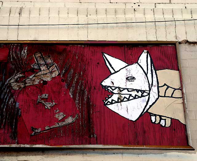 Shark Art on a wall in Los Angeles' Chinatown