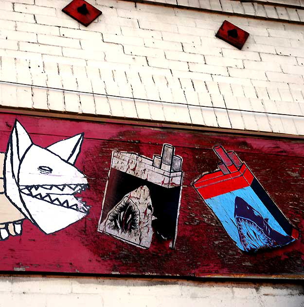 Shark Art on a wall in Los Angeles' Chinatown