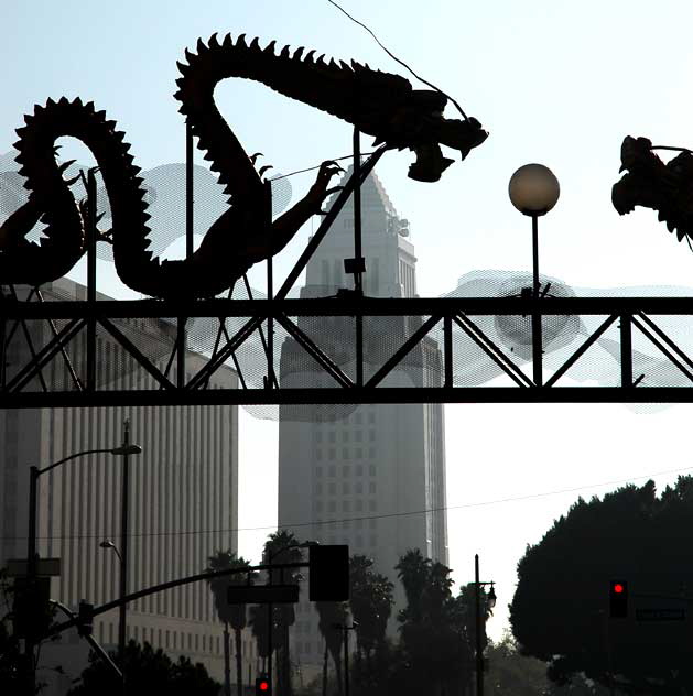 The Dragon Gate at the entrance to Los Angeles' Chinatown