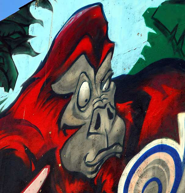 Red Gorilla, detail of mural near Heliotrope and Melrose