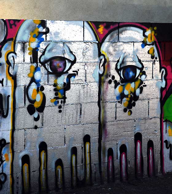 Graffiti Eyes, parking lot near Heliotrope and Melrose