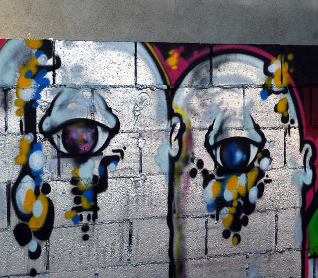 Graffiti Eyes, parking lot near Heliotrope and Melrose