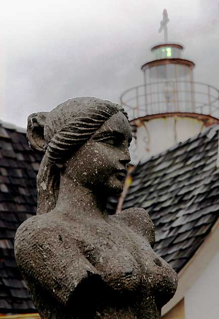 Lighthouse at the rear of The Crossroads of the World, Sunset Boulevard