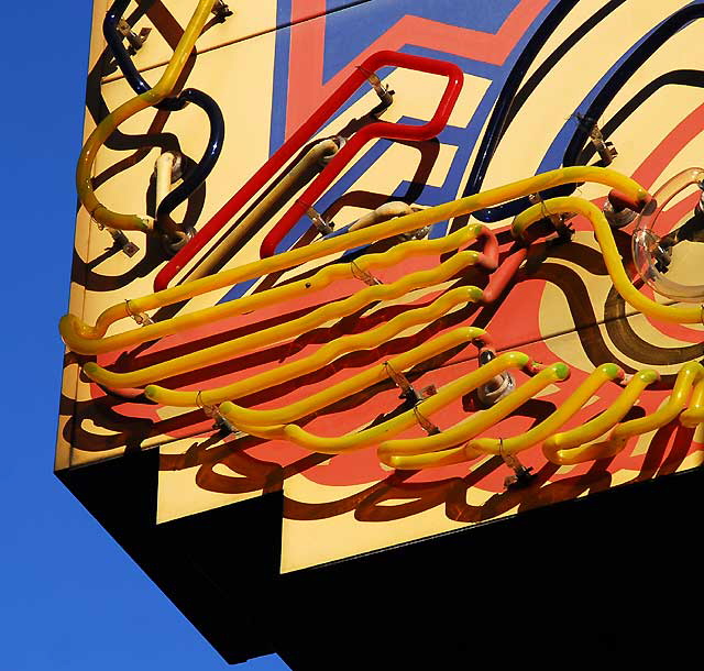 Neon signage at the Egyptian Theater on Hollywood Boulevard