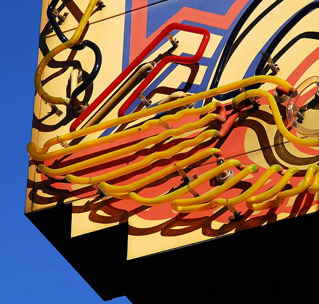 Neon signage at the Egyptian Theater on Hollywood Boulevard