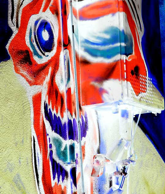 -D Skull, graffiti wall in alley behind Melrose Avenue