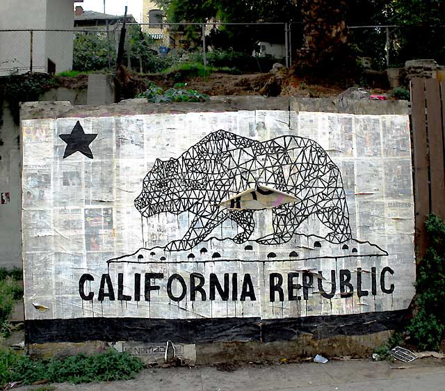 California Republic, empty lot on Sunset Boulevard, east of Hollywood