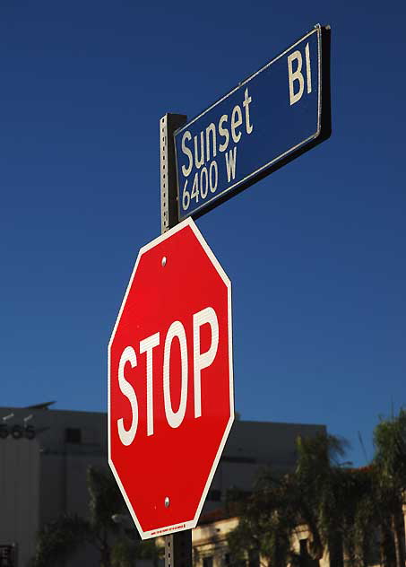 Stop Sign at Hudson and Sunset Boulevard