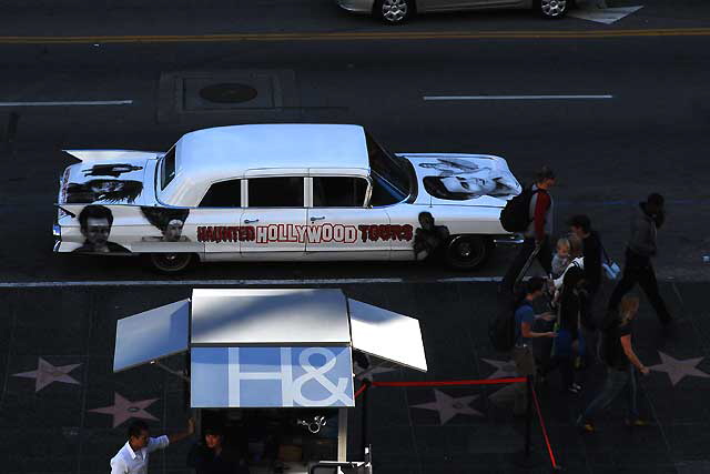 "Haunted Hollywood Tours" Cadillac on Hollywood Boulevard