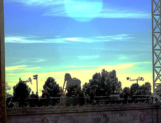 Plaster House on the Roof of the old Masonic Hall on Hollywood Boulevard, Tuesday, November 30