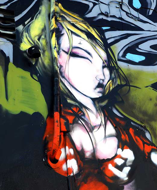 Asian Girl, mural in alley behind 170 North La Brea