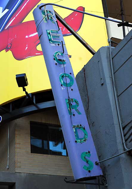 Old neon "Records" sign, Hollywood