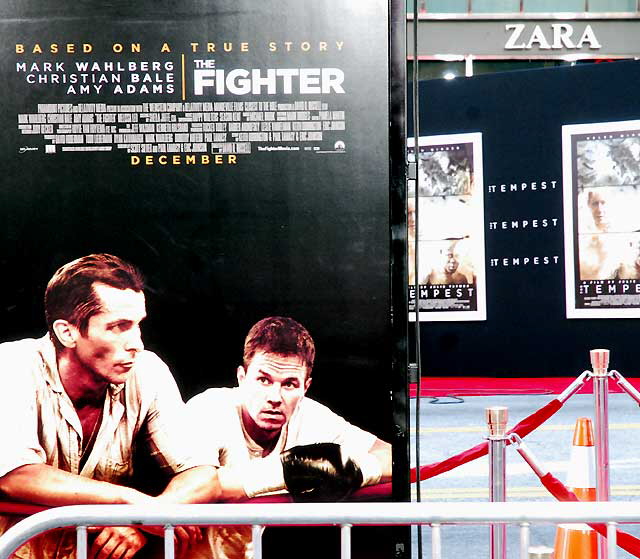 Setting up for the premiere of the movie "Fighter" - Hollywood Boulevard, Monday, December 6, 2010