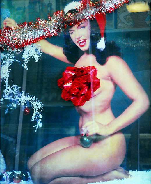 Christmas Nude - window of Larry Edmunds on Hollywood Boulevard, Monday, December 6, 2010