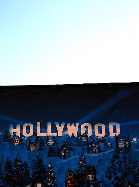 Scrim at the Scientology Christmas Village on Hollywood Boulevard