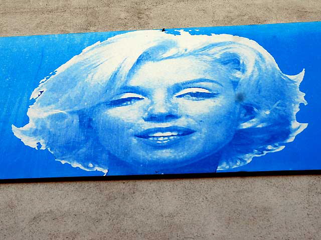 Warhol-style Marilyn Monroe lithograph, beauty salon on Fairfax at Oakwood, south of Hollywood