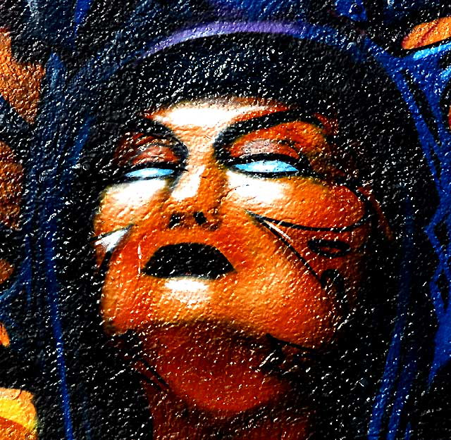 Detail of mural for tattoo shop, alley behind Melrose Avenue
