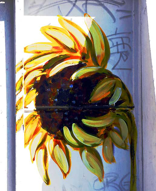 Flower mural by Andrea LaHue, 1344 North Highland Avenue, Hollywood, photographed Tuesday, December 14, 2010