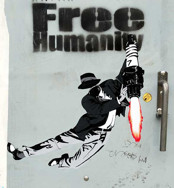 Free Humanity dancer, utility box in Hollywood