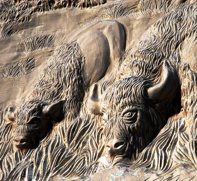 Bas-relief frieze at the Page Museum at the La Brea Tar Pits