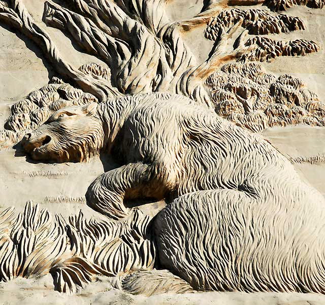 Bas-relief frieze at the Page Museum at the La Brea Tar Pits