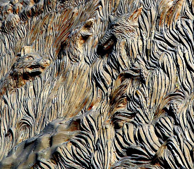 Bas-relief frieze at the Page Museum at the La Brea Tar Pits