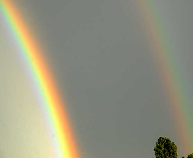 Rainbows over the Hollywood Hills, Wednesday, December 22, 2010 