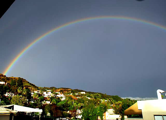 Rainbows over the Hollywood Hills, Wednesday, December 22, 2010 