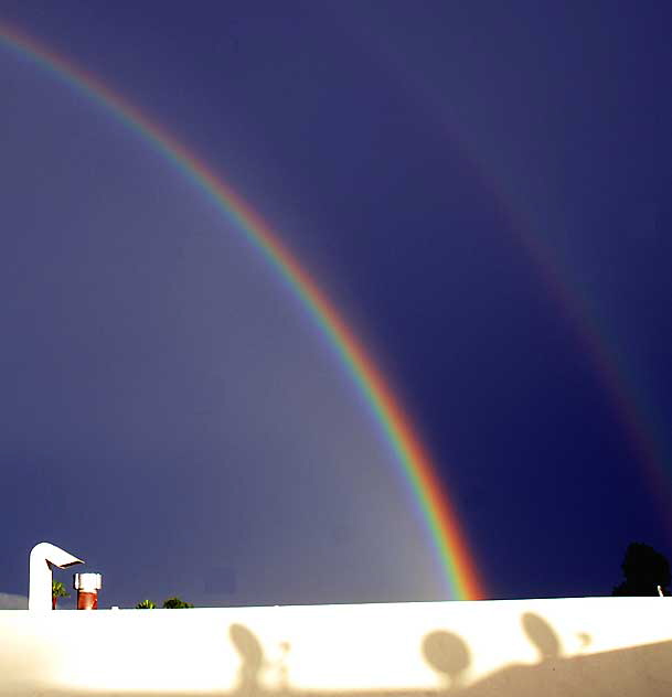 Rainbows over the Hollywood Hills, Wednesday, December 22, 2010 