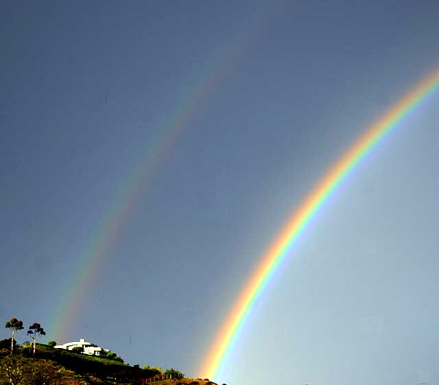 Rainbows over the Hollywood Hills, Wednesday, December 22, 2010 