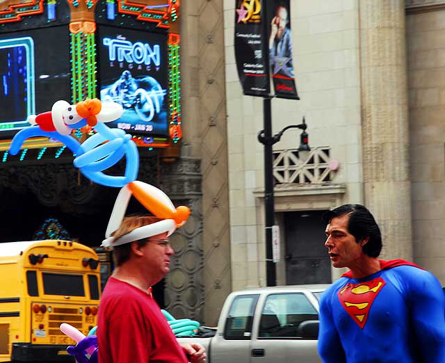 Superman and Balloon Man, Hollywood Boulevard, Thursday, December 23, 2010