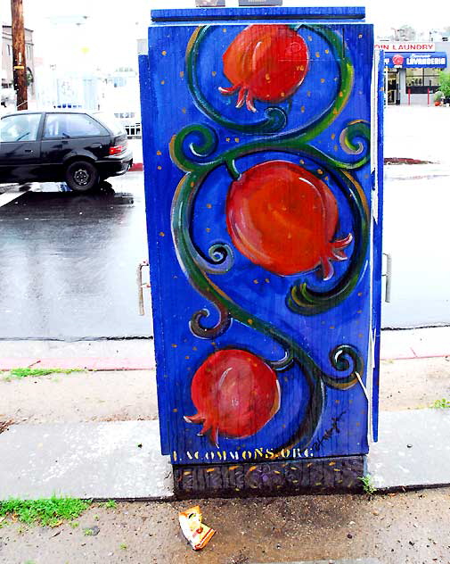 Painted Utility Box, southwest corner of Hollywood Boulevard at Alexandria Street, East Hollywood 