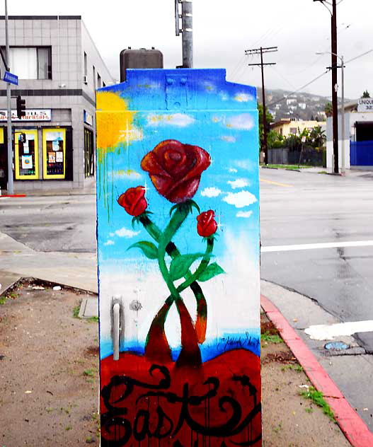 Painted Utility Box, southwest corner of Hollywood Boulevard at Alexandria Street, East Hollywood 